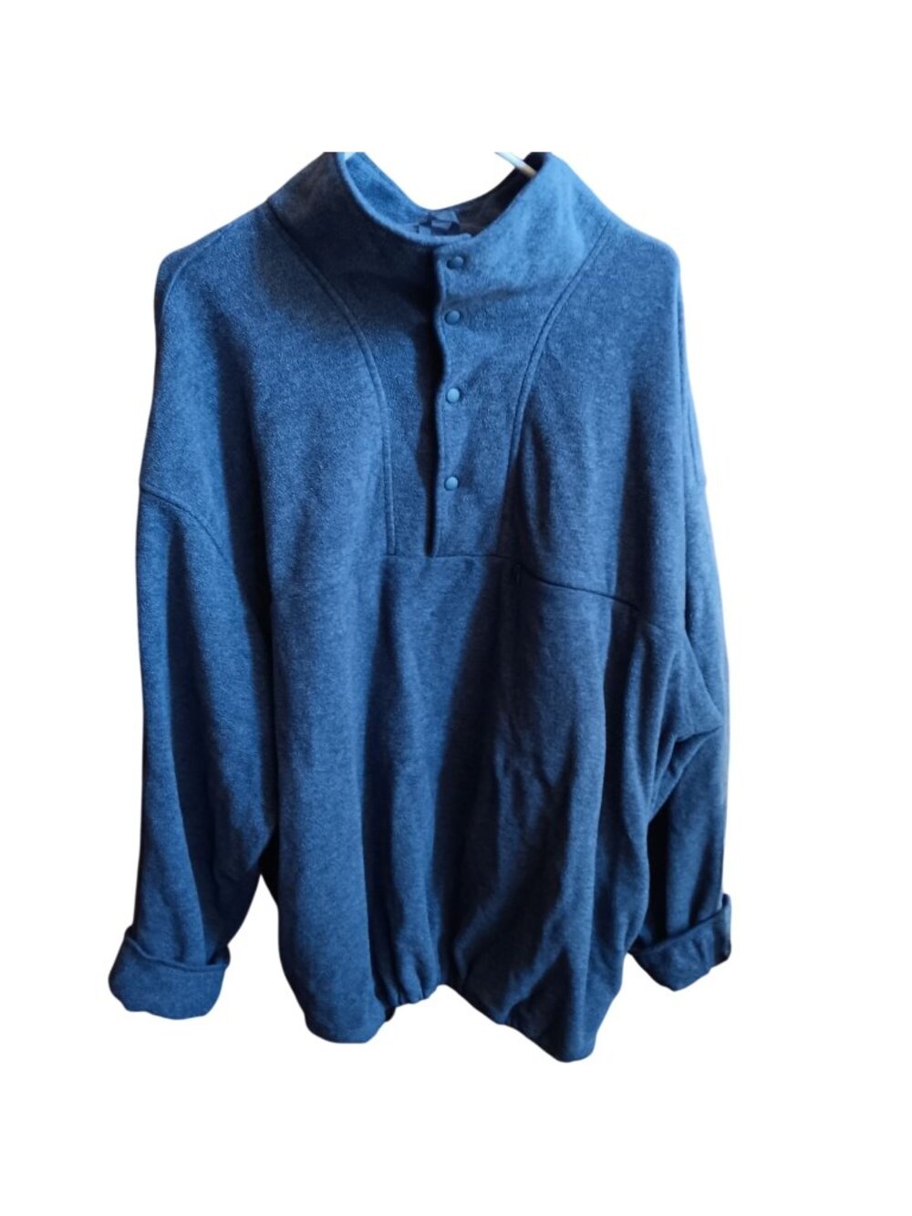 EMS XL Blue Fleece Pullover 1/2 Snap Vintage 1990's Hiking Jacket